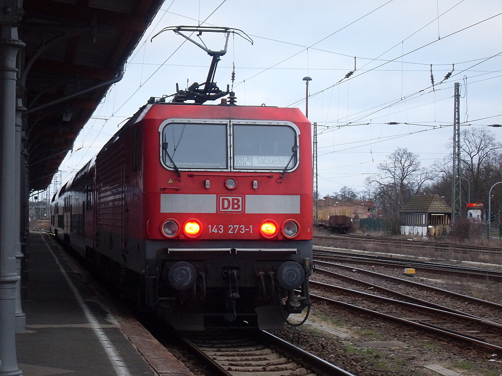 Am 12.03.2012 fuhr 143 273 die RB 29 von Stendal nach Salzwedel.