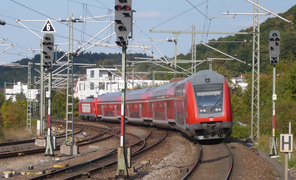 Der Bahnhof Herrenberg, von Gleis 1 in Richtung Singen