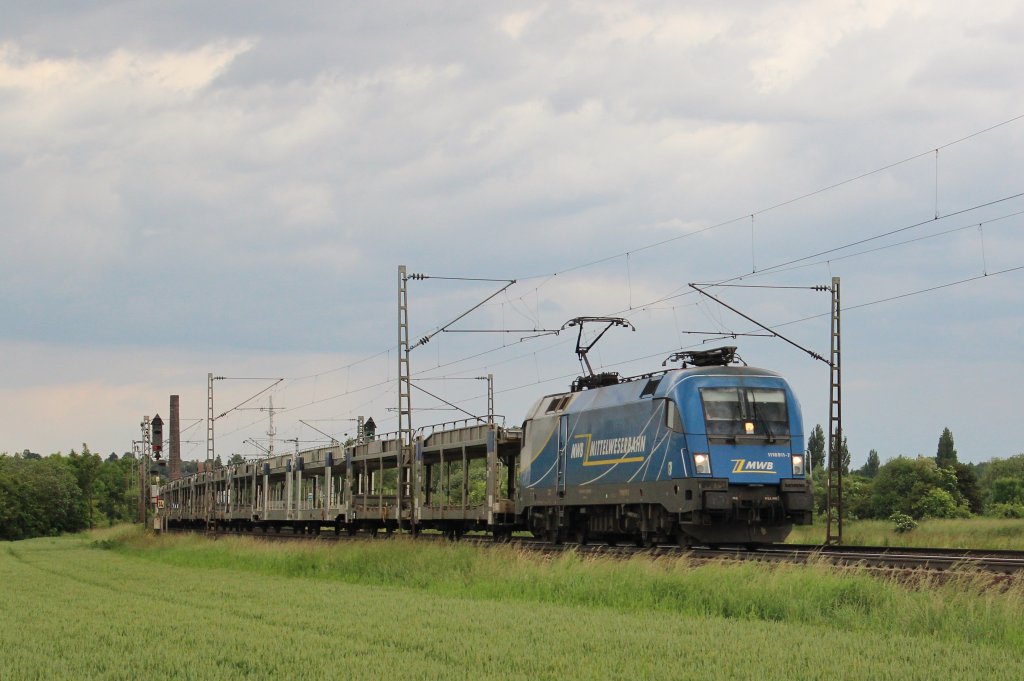 Am 13.Juni 2013 war MWB 1116 911 mit leeren BLG-Autowagen bei Elze(Han) auf dem Weg ber Gttingen und Nordhausen nach Falkenberg(Elster).