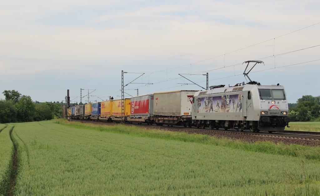 Am 17.Juni 2013 war TXL 185 540 mit einem KLV-Zug bei Elze(Han) auf dem Weg Richtung Sden.