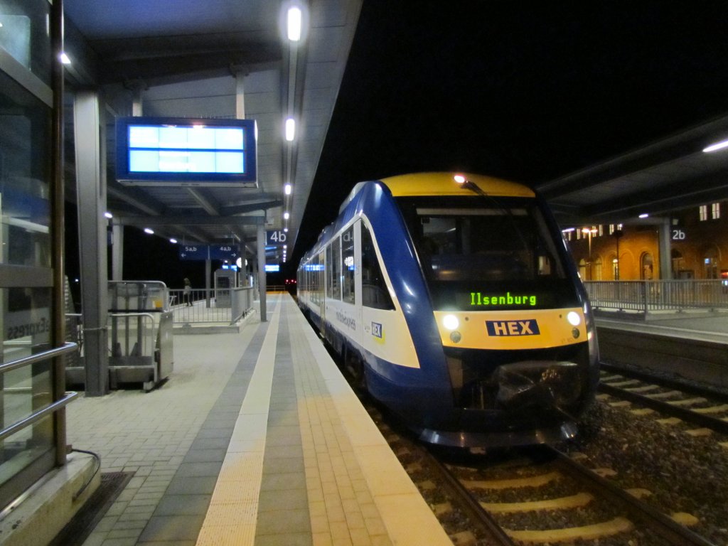 Am 18.04 2013 Lint HEX nach Ilsenburg im Bahnhof von Halberstadt