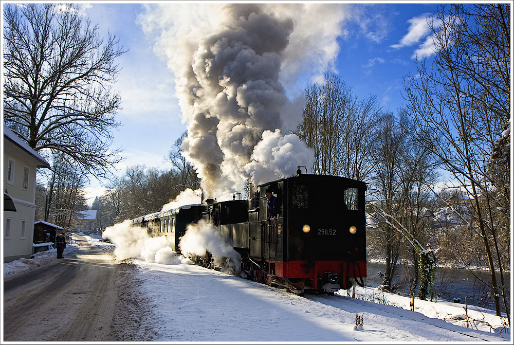 Am 19.Dezember besuchte ich die Steyrtalbahn, welche sich tief winterlich pr�sentierte. Ausfahrt Letten.