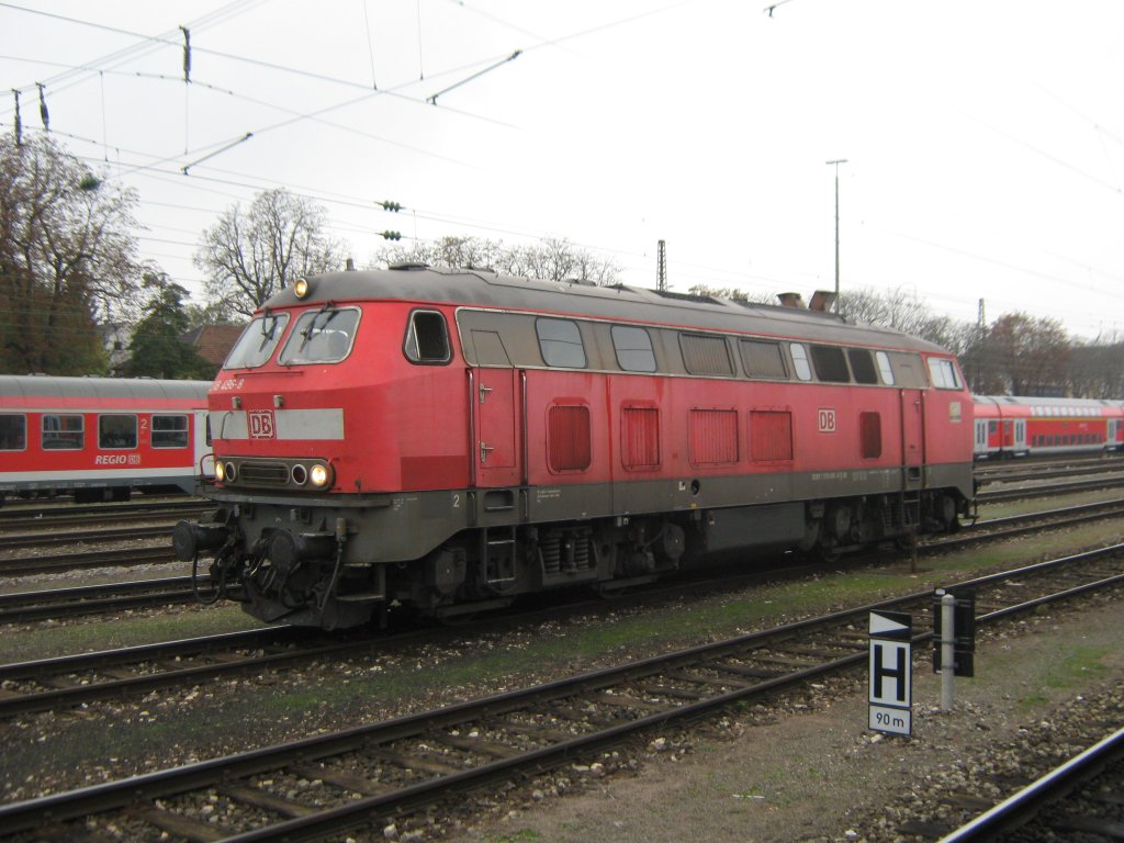 Am 22.10.2009 stand 218 496-8 auf dem Abstellgleis in Ulm und wartete auf ihren einsatz