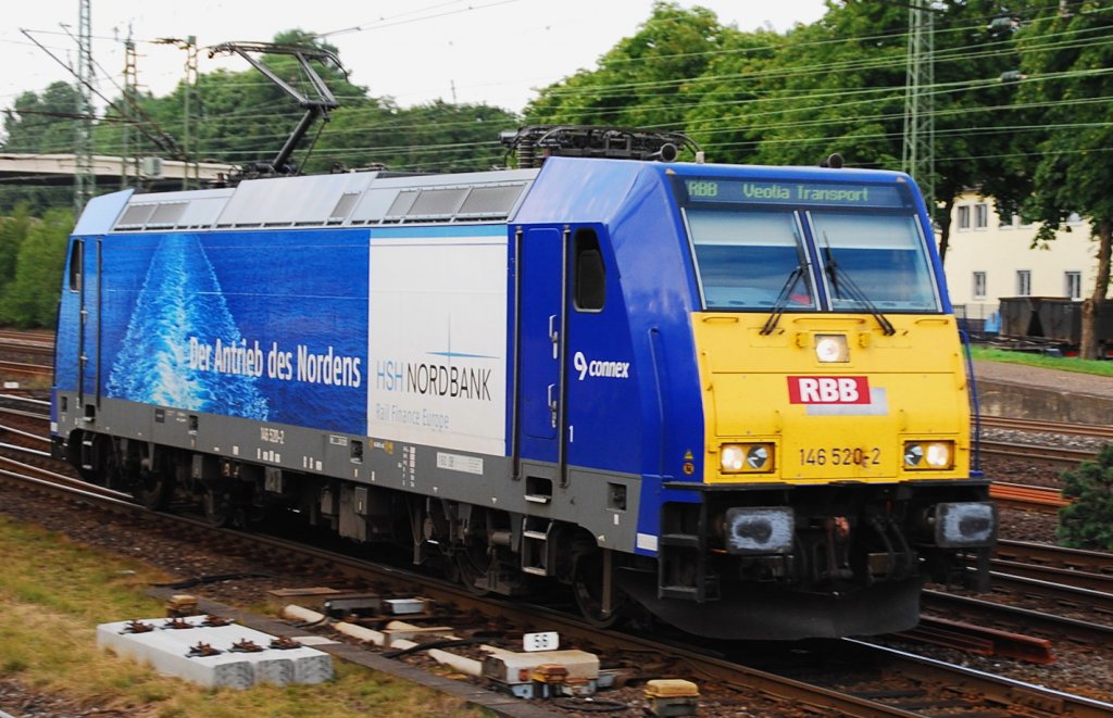 Am 23.07.2009 kam 146 520-2 durch den Brackweder Bahnhof gefahren. Diesmal ohne Anhang...