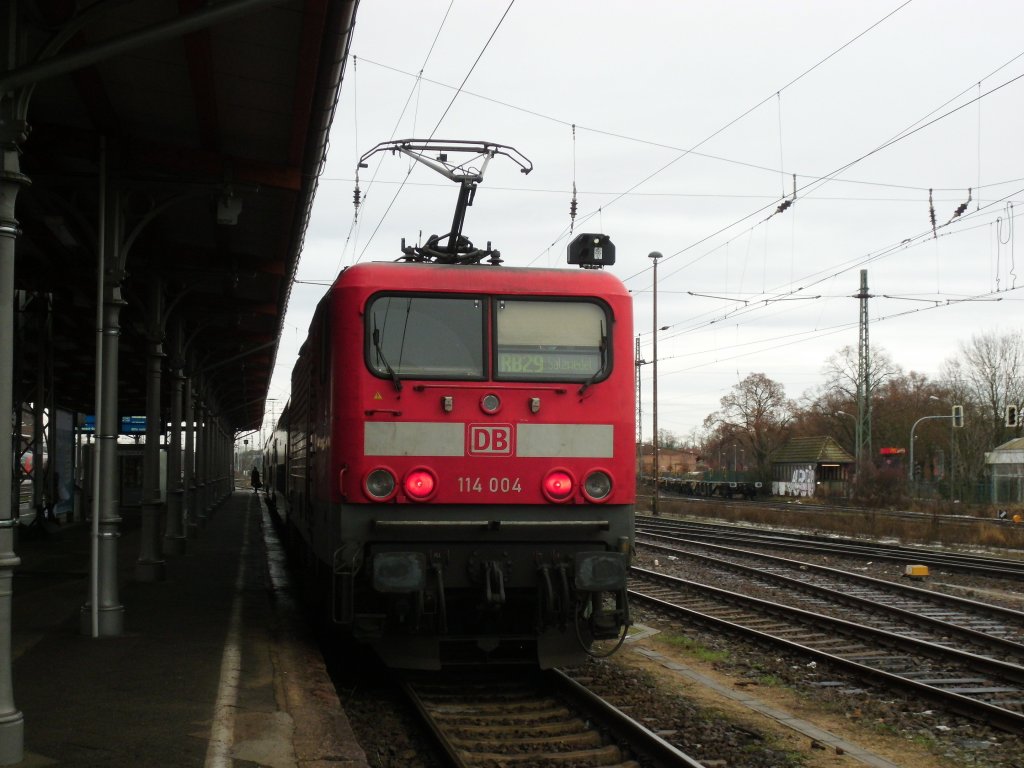 Am 24.12.2012 fuhr 114 004 auf der RB 29 Stendal->Salzwedel.