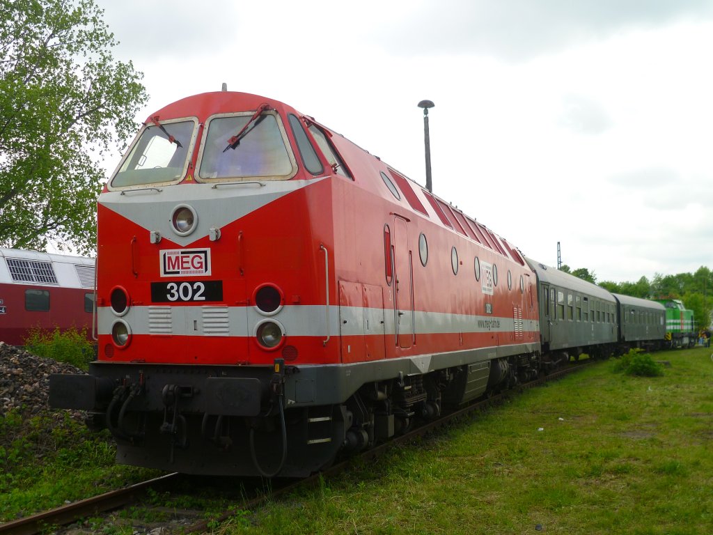 Am 25.05.13 fand in Weimar beim TEV das DR E-Lok Treffen statt. Zusehen MEG 302 (229 173). 