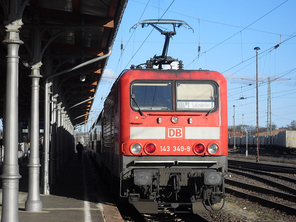 Am 26.02.2012 fuhr 143 349 die RB 29 von Stendal nach Salzwedel.