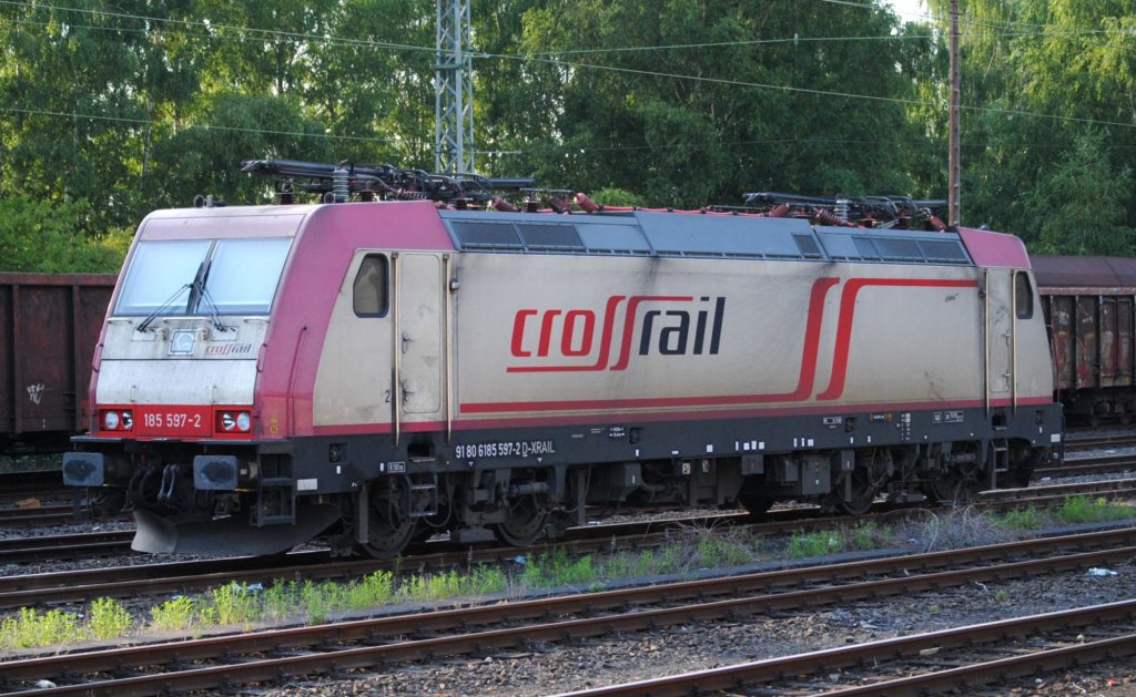 Am 2.7.2010 in Herzogenrath abgestellt, CrossRail 185 597-2