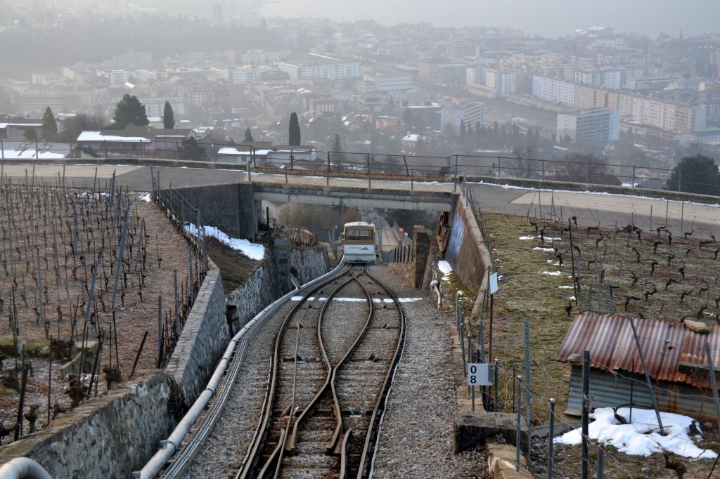 Am 27.2.2013 befuhren wir die Standseilbahn in Vevey zum Mont Plerin, um den Sonnenaufgang zu fotografieren.