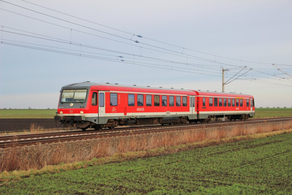 Am 28.12.2012 war 628/928 601 bei Bettmar (KBS 313) mit einer RB aus Braunschweig Hbf auf dem Weg nach Hildesheim Hbf.