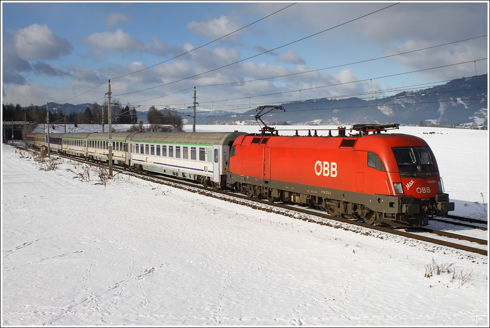 Am 3. Jnner 2011 war der Max am Polonia.
1116 275  Max  mit EC 102 Polonia von Villach nach Warschau. 
Zeltweg 3.1.2011
