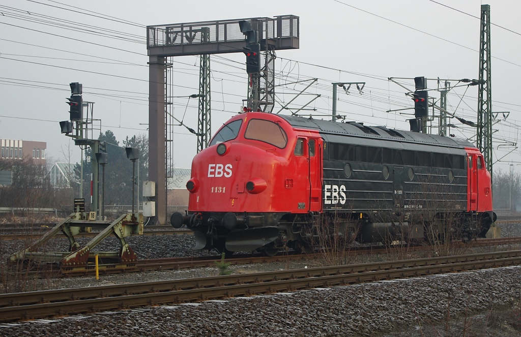 Am frostigen Morgen des 05.03.2011 stand die MY 1131 der EBS im Bahnhof Gttingen abgestellt und wartet auf ihren nchsten Vorspanneinsatz zwischen hier und Gemnden.