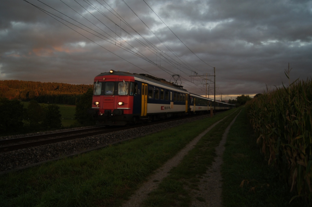 Am frhen Morgen des 13.9.11 fhrt der RBe 540 040-3 mit einer S 33 von Andelfingen Richtung Henggart.