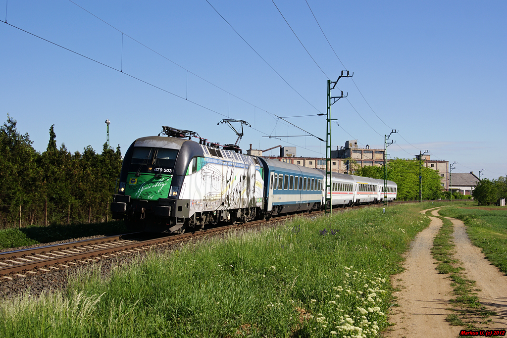 Am Morgen des 06.05.2012 war GySEV 470 503  Franz Liszt  mit D285 von Sopron nach Szombathely unterwegs.