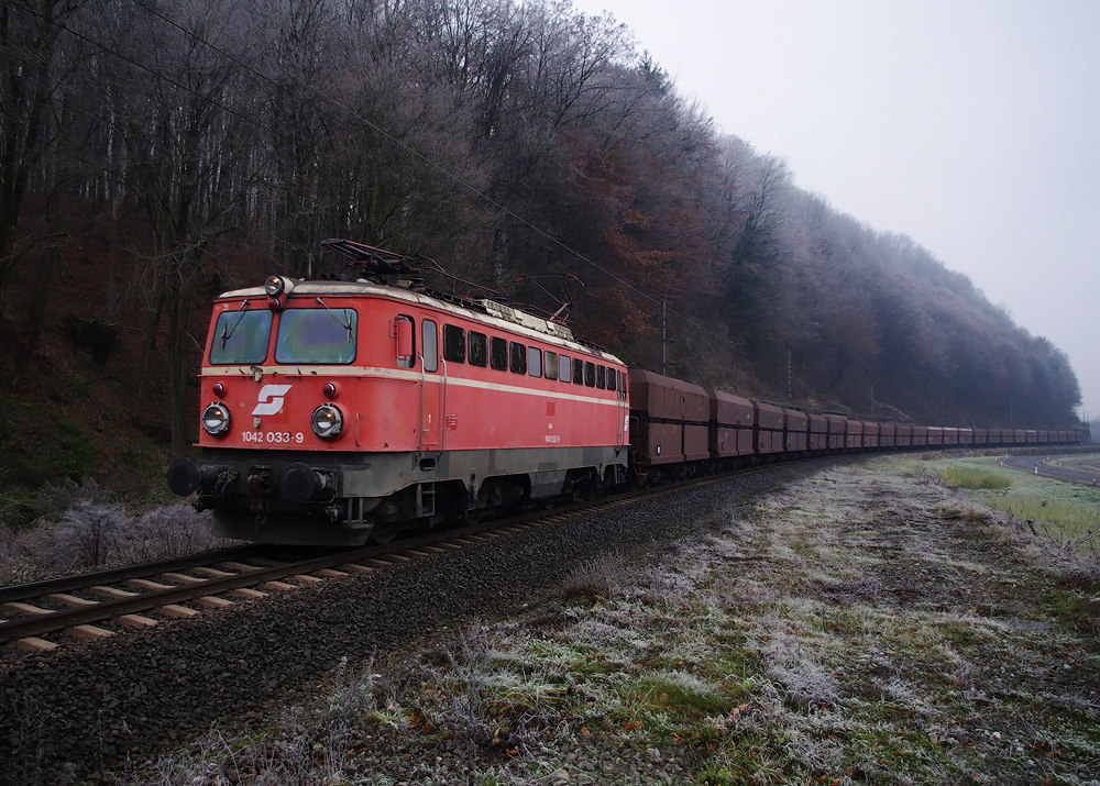 Am Morgen des 26.11.2009 herrschte das gleiche Wetter wie heute in der Frh.
Damals als ich auf die 1042 033 mit dem Kohlestaubzug nach Koper bei der Trauner Mhle zwischen Ehrenhausen und  Spielfeld gewartet habe, hat das Winterwetter auch gepasst. Heute am Karsamstag ldt das Wetter zum  Nesterlsuchen im Schnee  ein.

Ich wnsche allen Betrachtern Frohe Ostern, und viel Spa beim Schneehasen bauen. ;)