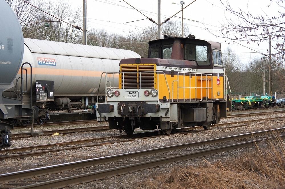 Am Samstag habe ich frei!

SNCF Rangierlok Y 8346 im Bahnhof Creutzwald in Lothringen am 12.03.2011.