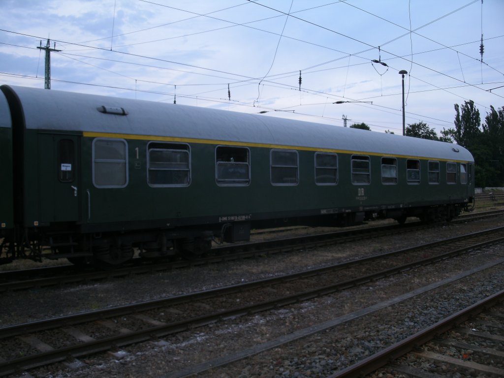Am Schlu vom Strtebekersonderzug Bergen/Rgen-Arnstadt,am 27.Juli 2013,lief der A 51 80 19-45 108-8.Aufgenommen in Bergen/Rgen.