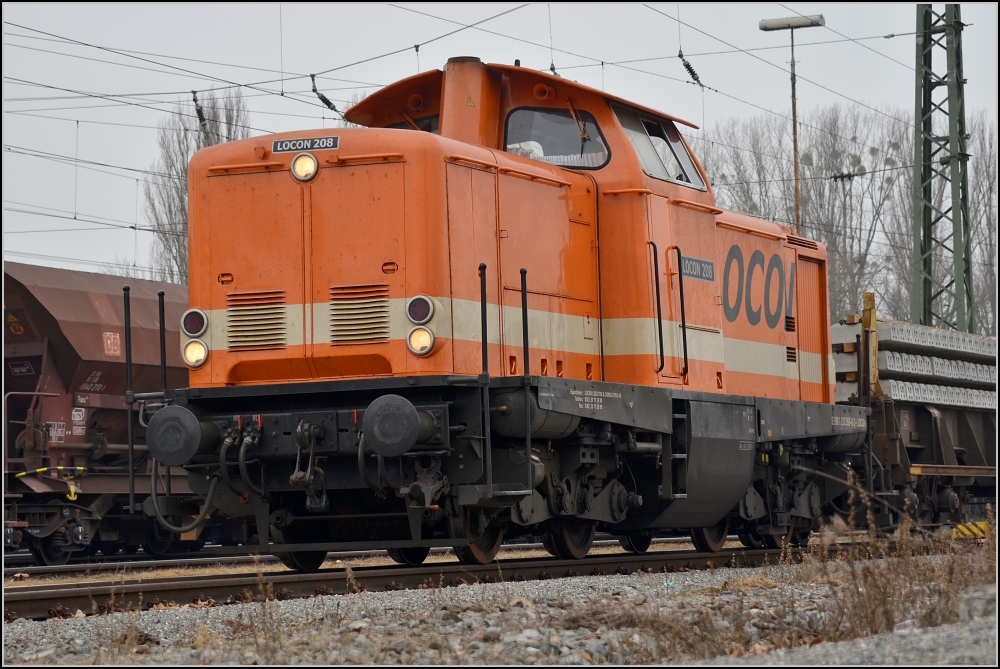 Am schnsten wenn ein wenig schief... 212 357 in Radolfzell in Wartestellung. Februar 2012.