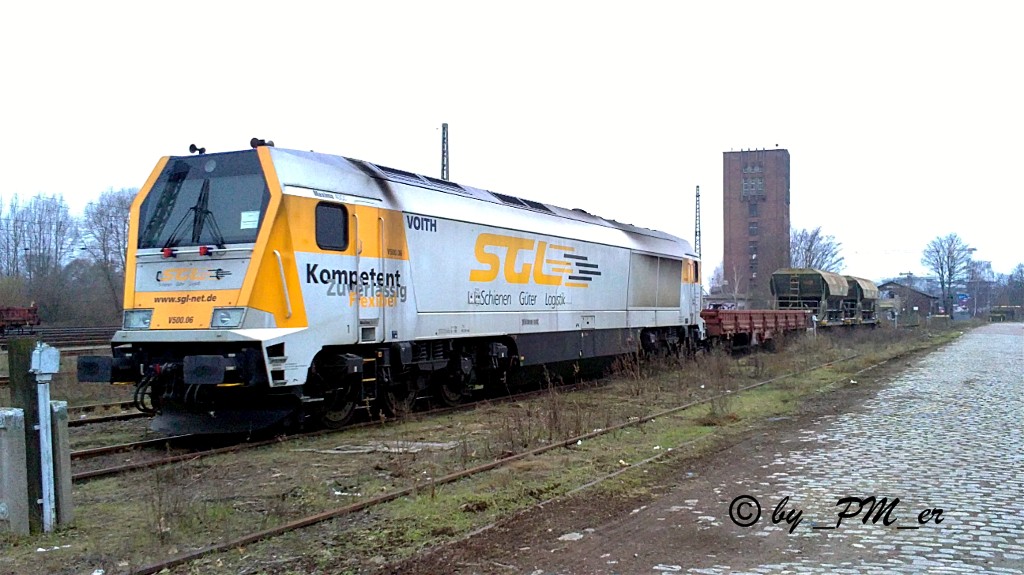 Am spten Nachmittag des 18.2.2011 stand V500.06 der SGL in Brandenburg an der Havel.(92 80 1264 006-8 D-SGL)