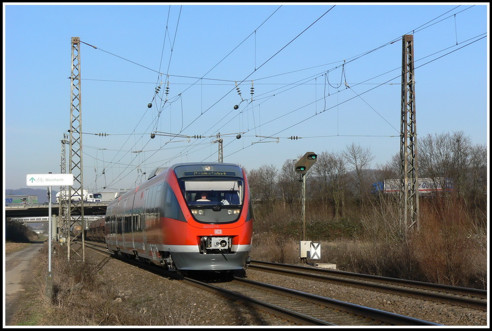 Anscheinend auf der Rckfahrt vom Werk Kassel war dieser 643 vom Werk Kaiserslautern, als er am 25.01.2008 bei Heddesheim den grten Teil der Fahrt schon hinter sich hat.