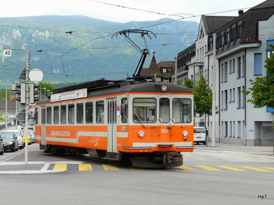 asm - Be 4/4 303 mit Bt 352 unterwegs in der Stadt Solothurn am 21.05.2010