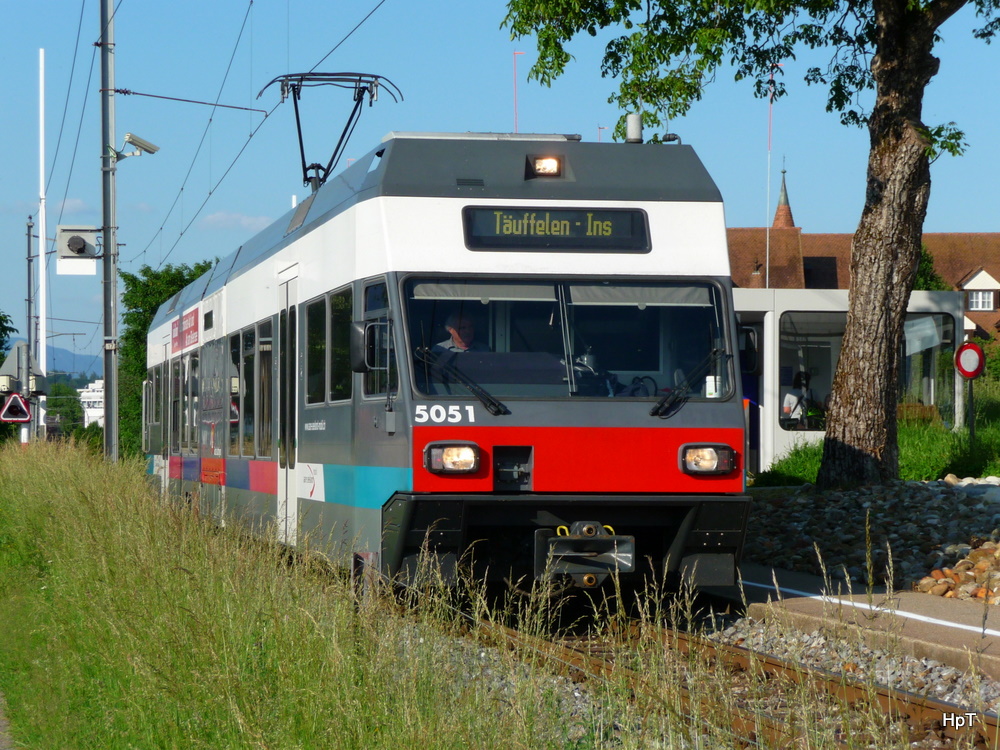asm BTI - Triebwagen Be 2/6 505 bei der Haltestelle Ipsach am 05.06.2010