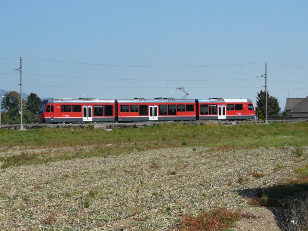 asm Oberaargau - Regio nach Niederbipp - Solothurn mit dem Be 4/8 110 unterwegs in Niederbipp am 08.09.2009