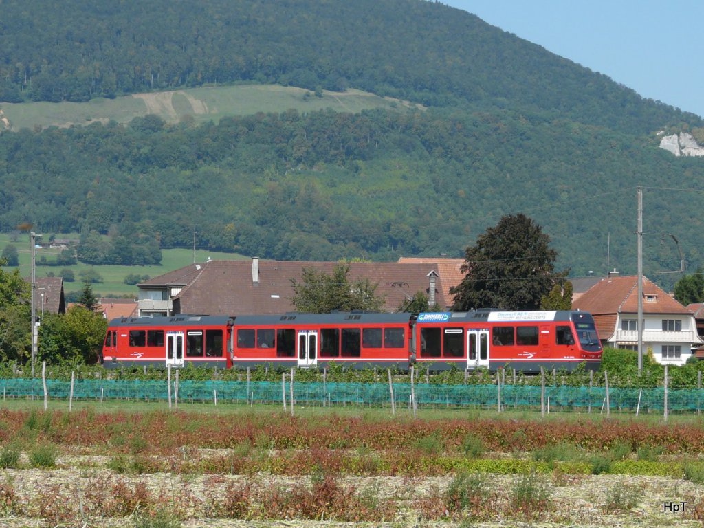 asm Oberaargau - Regio nach Niederbipp - Solothurn mit dem Be 4/8 110 unterwegs in Niederbipp am 08.09.2009