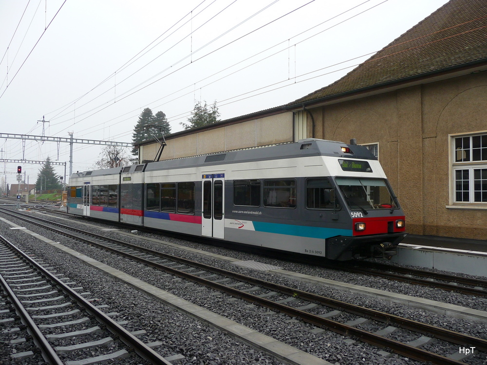 asm-Seeland - Triebwagen Be 2/6 509 im Bahnhof Tuffelen am 13.11.2011