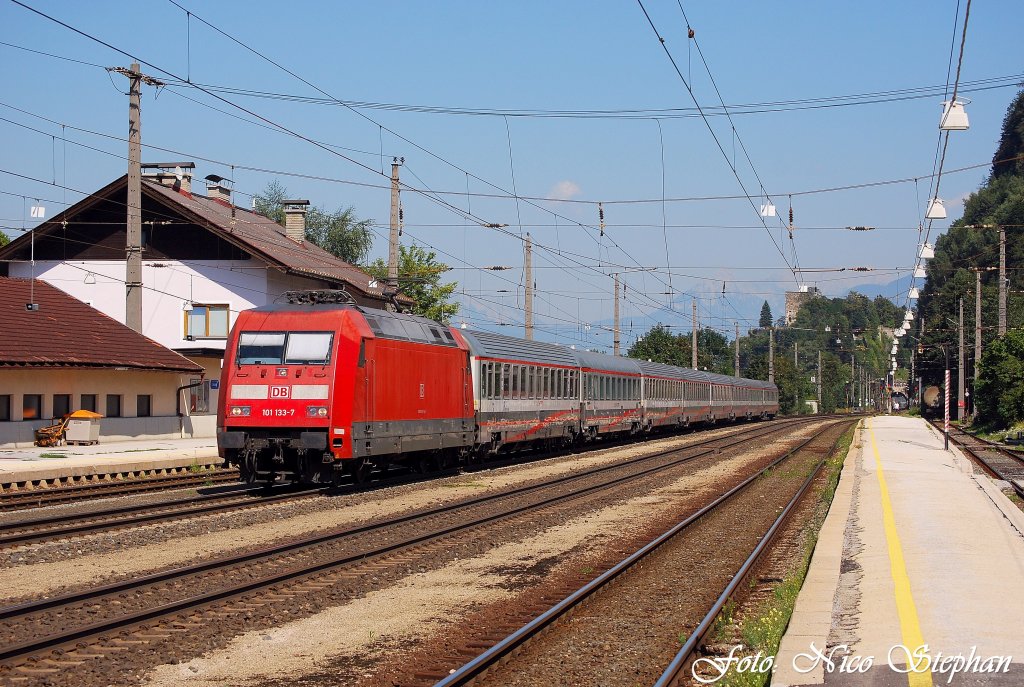 Auch 2 101er kamen noch vorbei,eine davon war 101 133-7 die EC 89 Mnchen Hbf. - Milano Centrale zum Brenner unterwegs war,Brixlegg (sterreichurlaub 20.08.09)