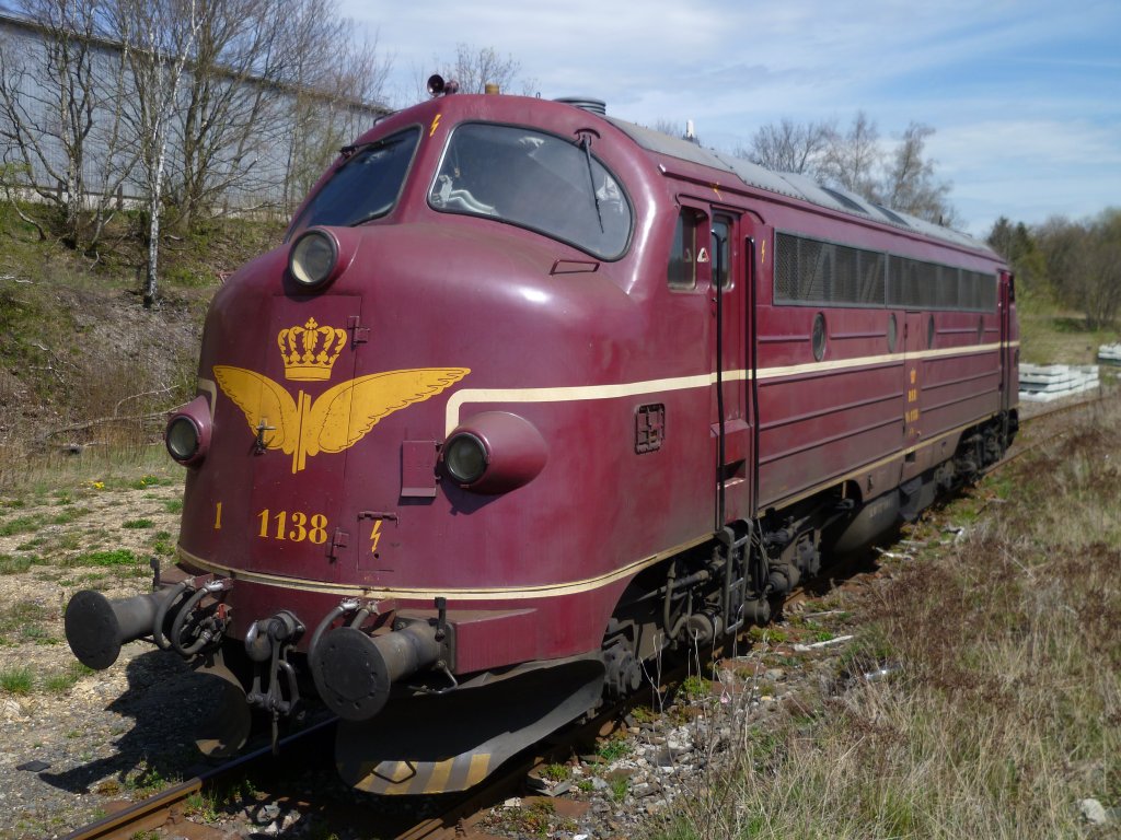 Auch am 26.04.12 stand die NOHAB MY 1138 in Mehltheuer/V. und wartete auf ihren Nchtlichen Einsatz zum Schottern.