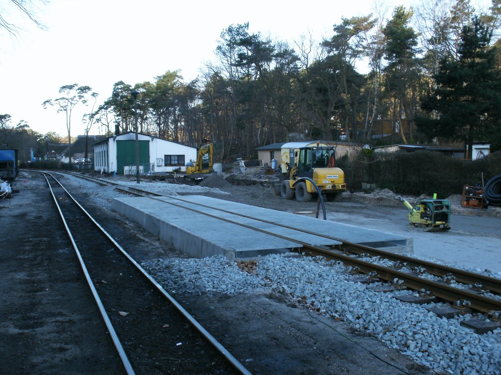 Auch im Bereich des Lokschuppens gehen die Arbeiten in Ghren noch weiter.Aufnahme vom 14.Januar 2012.
