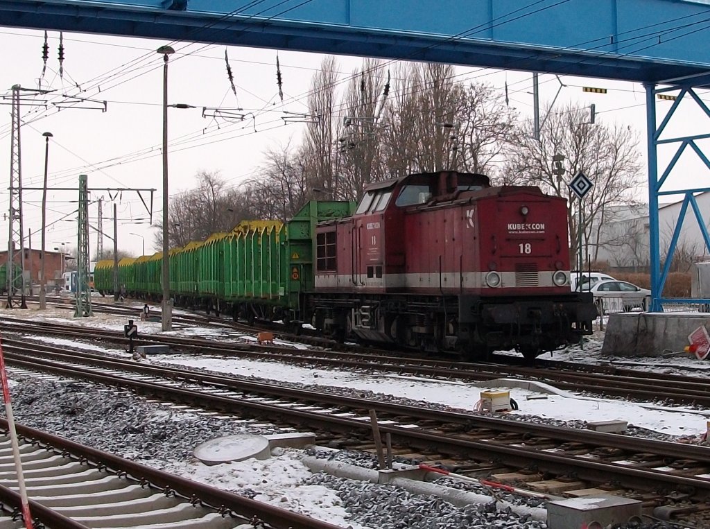 Auch das Bereitstellen von leeren Laaps-Wagen mu�te KUBECON-18 am 01.Februar 2011 in Bergen/R�gen erledigen. 