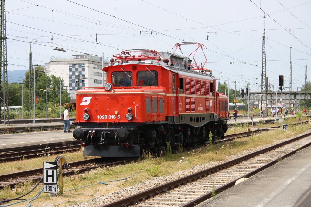 Auch das �sterreichische Krokodil der BR 1020 018-6 lie� sich am 17.07.10 in Freilassing sehen.
