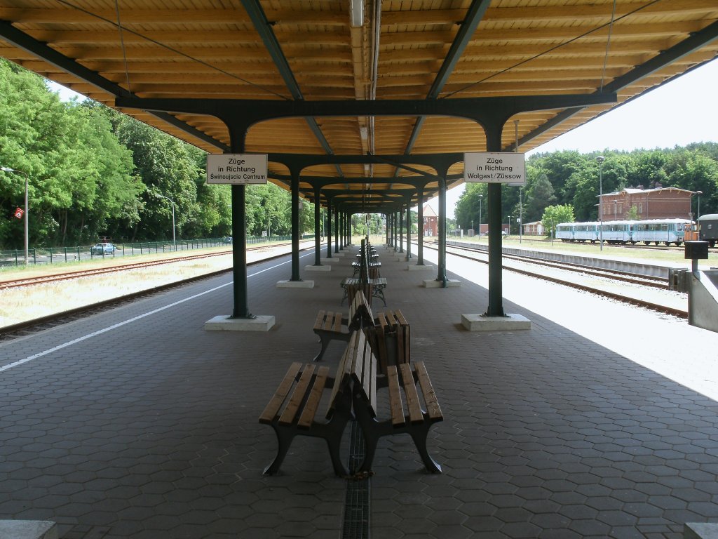 Auf dem Bahnsteig in Heringsdorf am 23.Juni 2012.