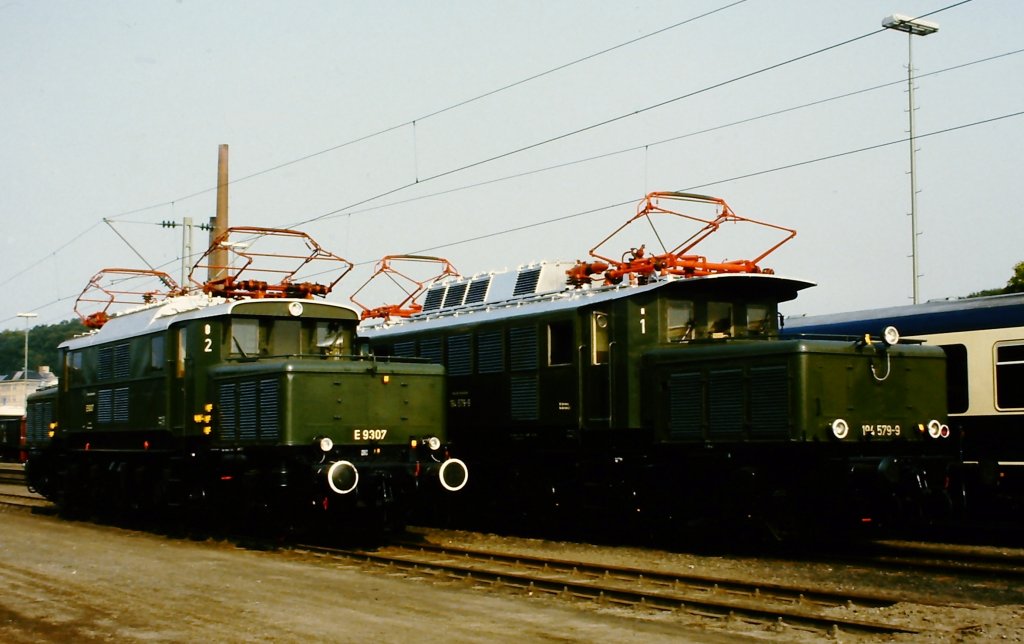 Auf der Fahrzeugschau vom 3. bis 13. Oktober 1985 in Bochum-Dahlhausen waren auch zwei  Krokodile  zu sehen. Die so bezeichneten Gterzuglokomotiven E 93 07 und 194 579-9 wurden vornehmlich in Sddeutschland eingesetzt. Die Baureihe 194 erreichte ber die Ruhr-Sieg-Strecke aber auch Hagen-Vorhalle.