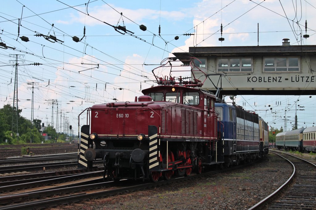 Auf der Lokparade am 08.06.2013 hatte E60 10 am meisten zusschaffen, den sie zog 181 206-4, 182 001-8 und 752 004-2 (ex. 120 004-7).