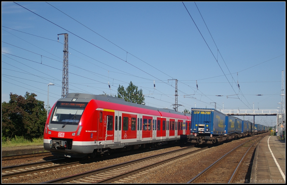 Auf Testfahrt konnte am 24.07.2012 in Nuthetal-Saarmund der fr die S-Bahn Stuttgart bestimmte 430 017 beobachtet werden