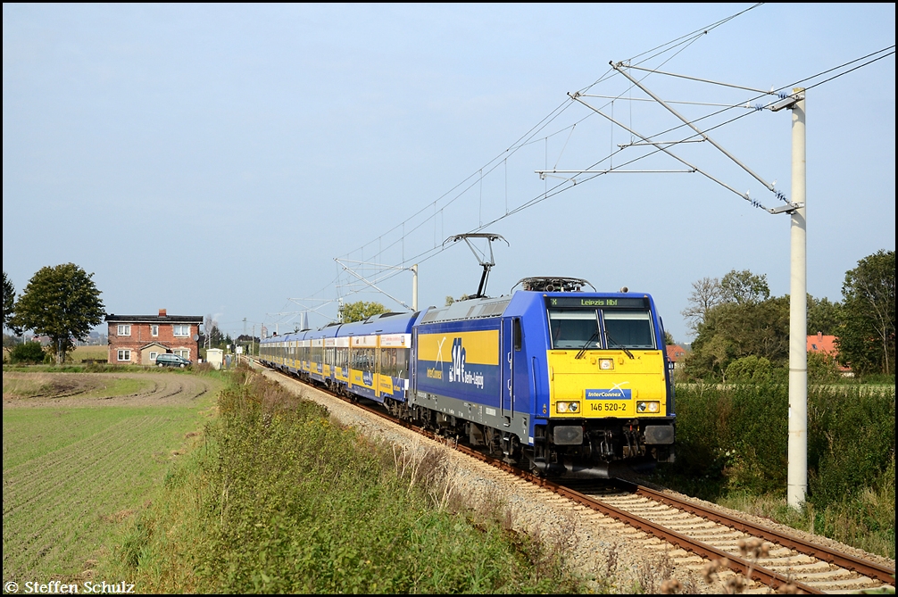 Aufgrund von Bauarbeiten in Schwaan, verkehrte der Connex am 26.09.11 mit der 146 520 ber Gragetopshof nach Leipzig.