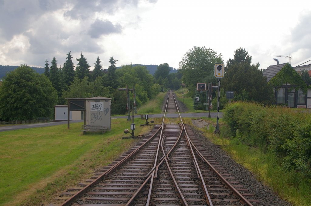Aufnahme von der Plattform am Zugende whrend der Rckfahrt nach Kassel, Teil 3.