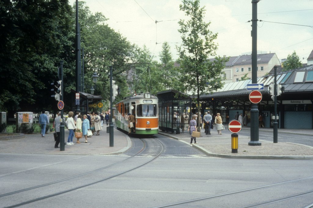 Augsburg VGA SL 1 (GT5 527) Knigsplatz am 25. Juni 1980.