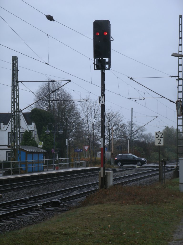 Ausfahrsignal P2 in Richtung Hamburg,am 18.November 2012,in Wrist.