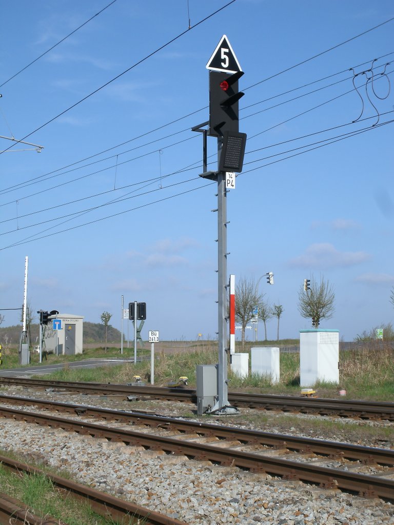 Ausfahrsignal P4,am 05.Mai 2013,in Lietzow.
