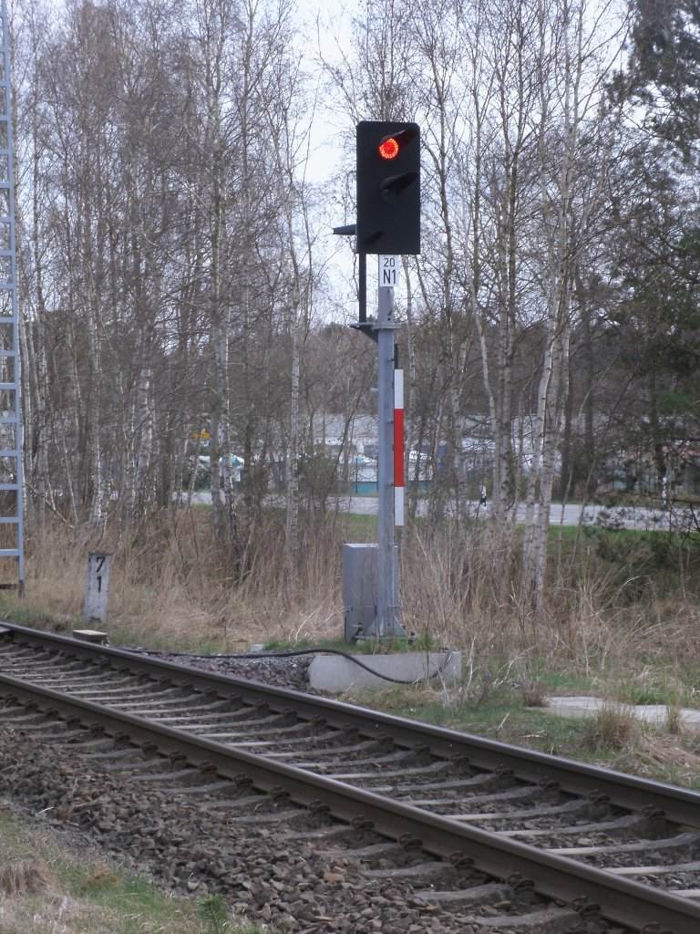 Ausfahrsignal Richtung Binz,am 27.April 2013,in Prora.