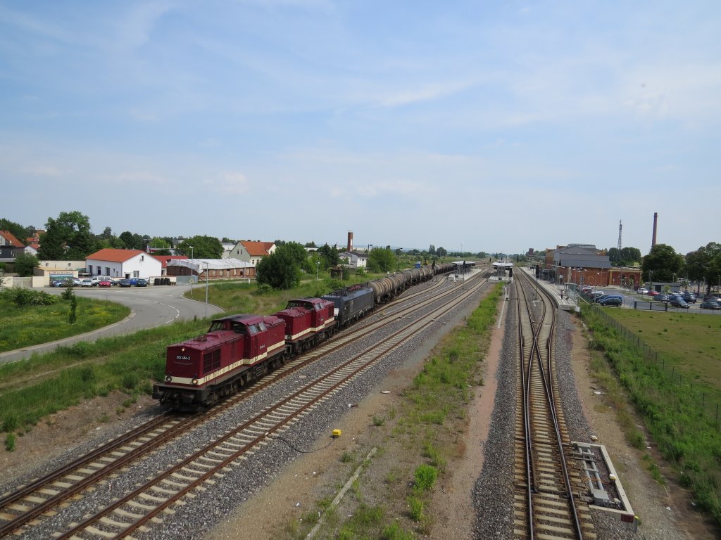 Ausfahrt eines Gterzuges aus Halberstadt nach Magdeburg am 10.06.2013