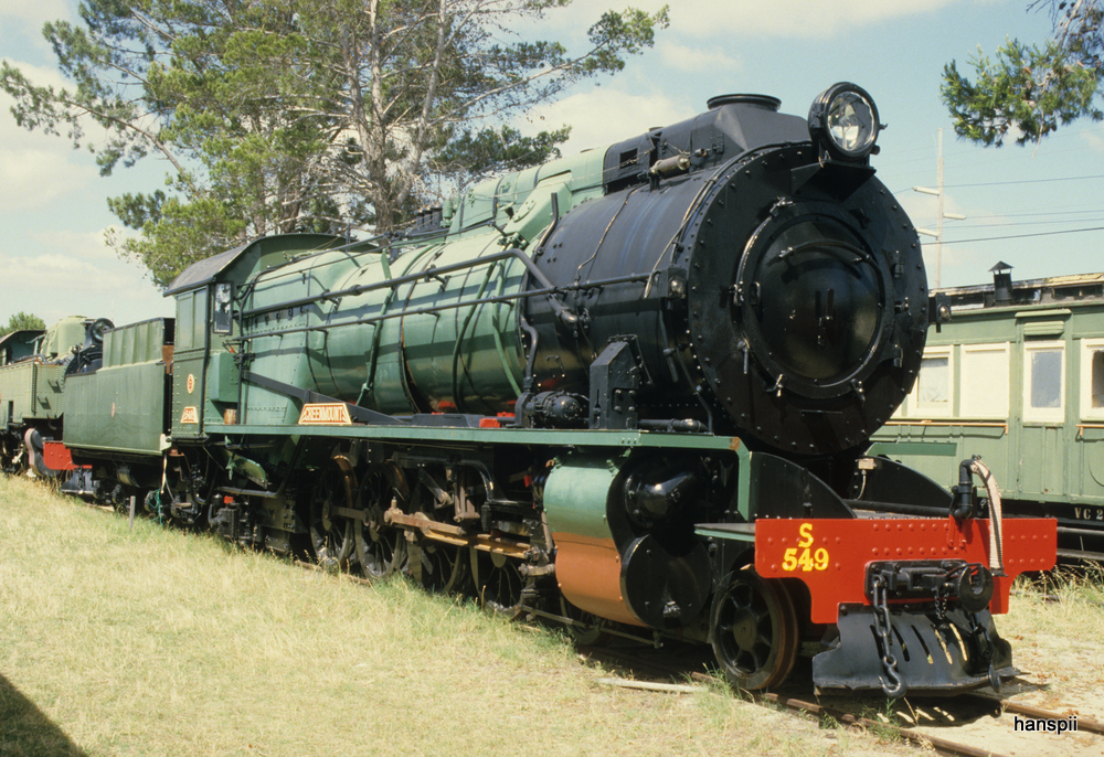 Australien / Bild ab Dia - Dampflok S  549 im Rail Transport Museum in Bassendean bei Perth in November 1984