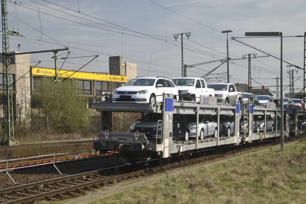 Autotransportwagen in Lehrte am 27.03.2012.