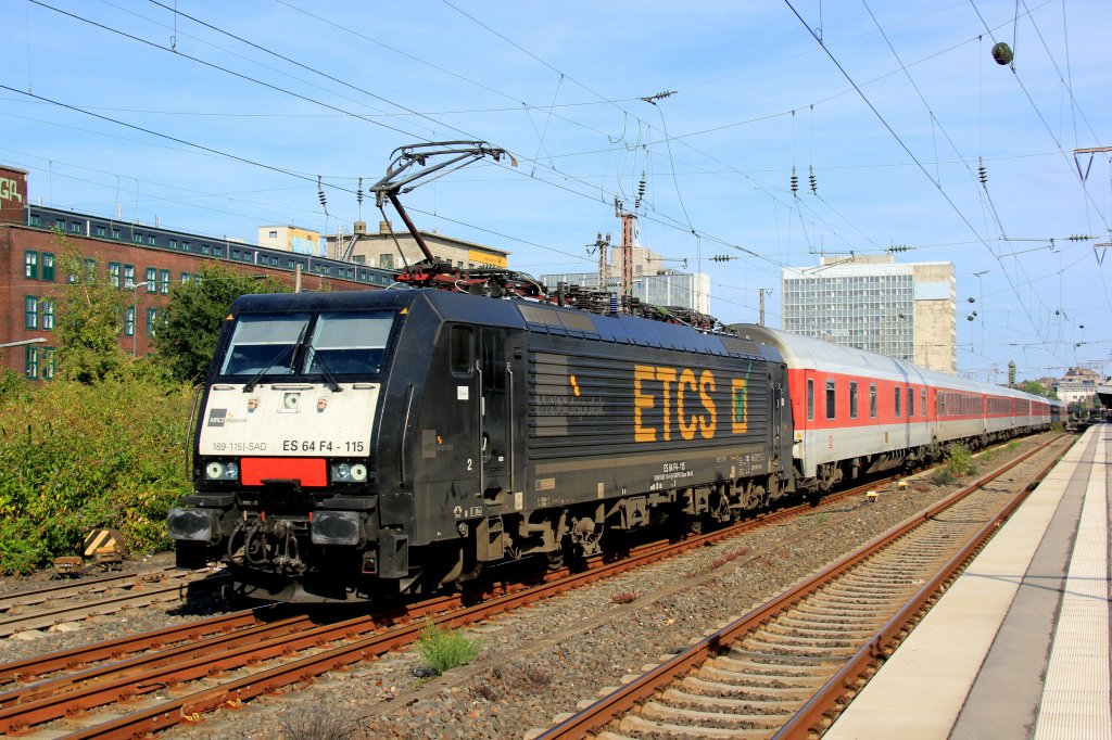 Autozug ETCS 189 115 in Essen Hbf, September 2012.