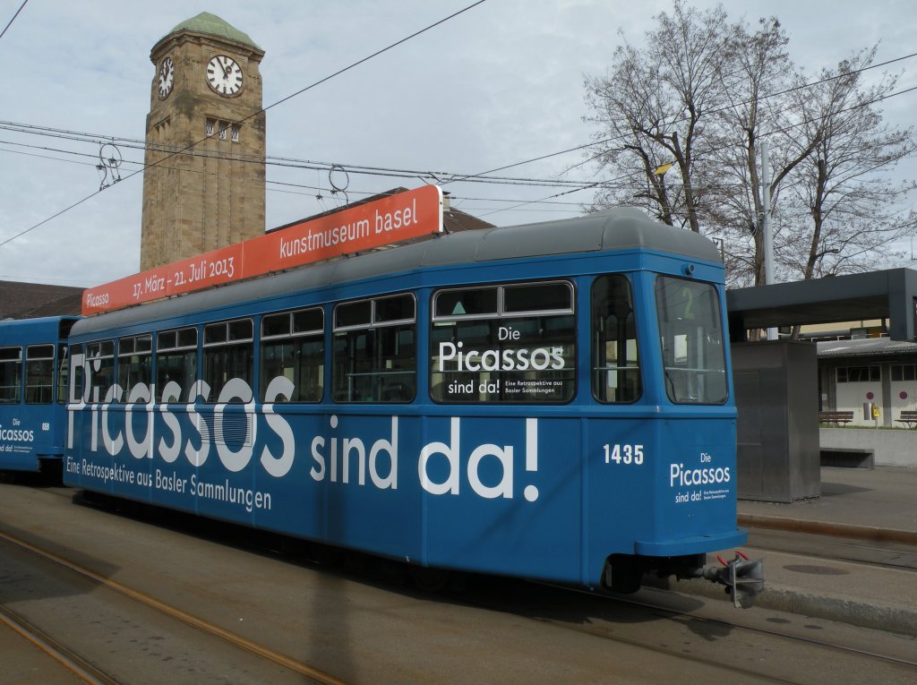 B 1435 macht neu Werbung fr die Picasso Kunstausstellung im Kunstmuseum Basel. Die Aufnahme stammt vom 09.03.2013.