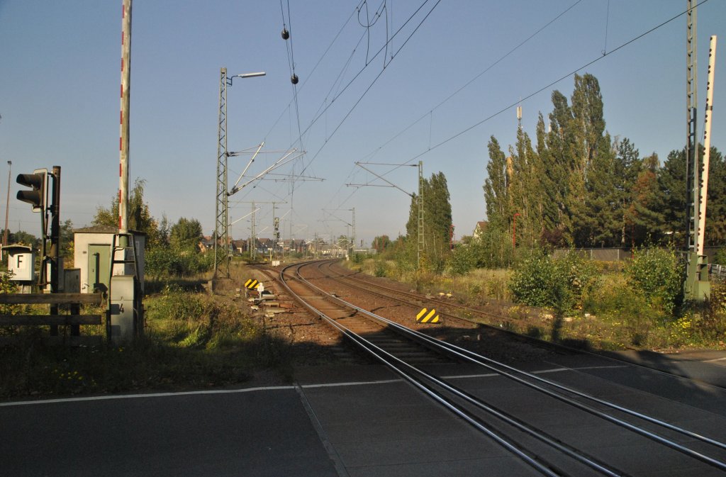 Bahngleise Richtung Celle. Foto vom 10.10.10.